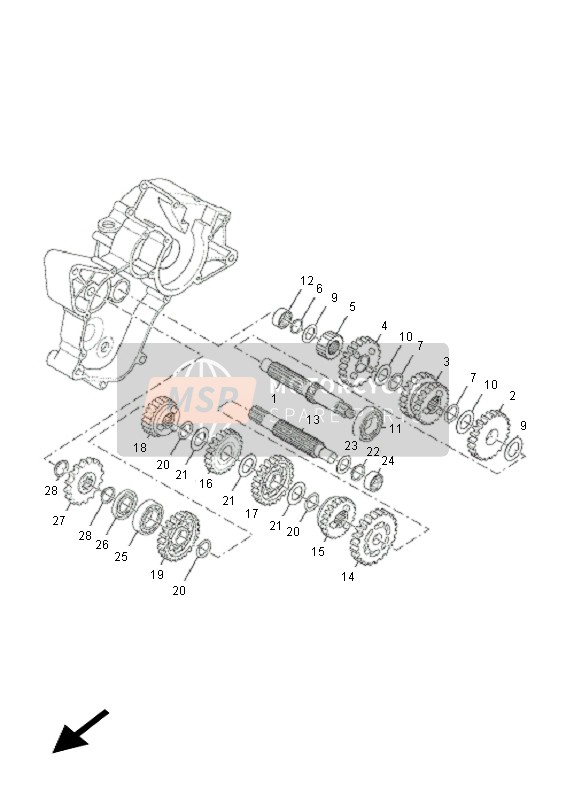 Yamaha TZR50 2011 Transmission for a 2011 Yamaha TZR50